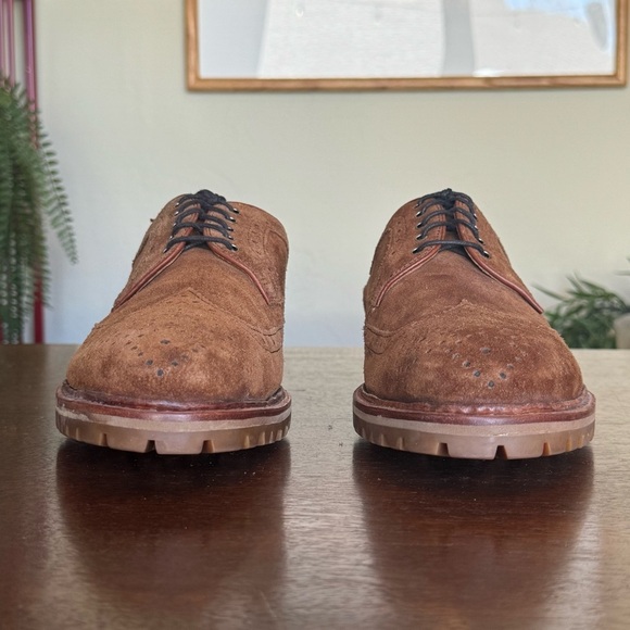Gordon Rush Suede Leather Oxford Wing Tip Casual Dress Shoes Cognac Brown | Sz 9 main image 8